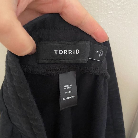 NWT Torrid Everyday Fleece Mid-Rise Sweatpants Tie Dye Orange / Black - Picture 5 of 9